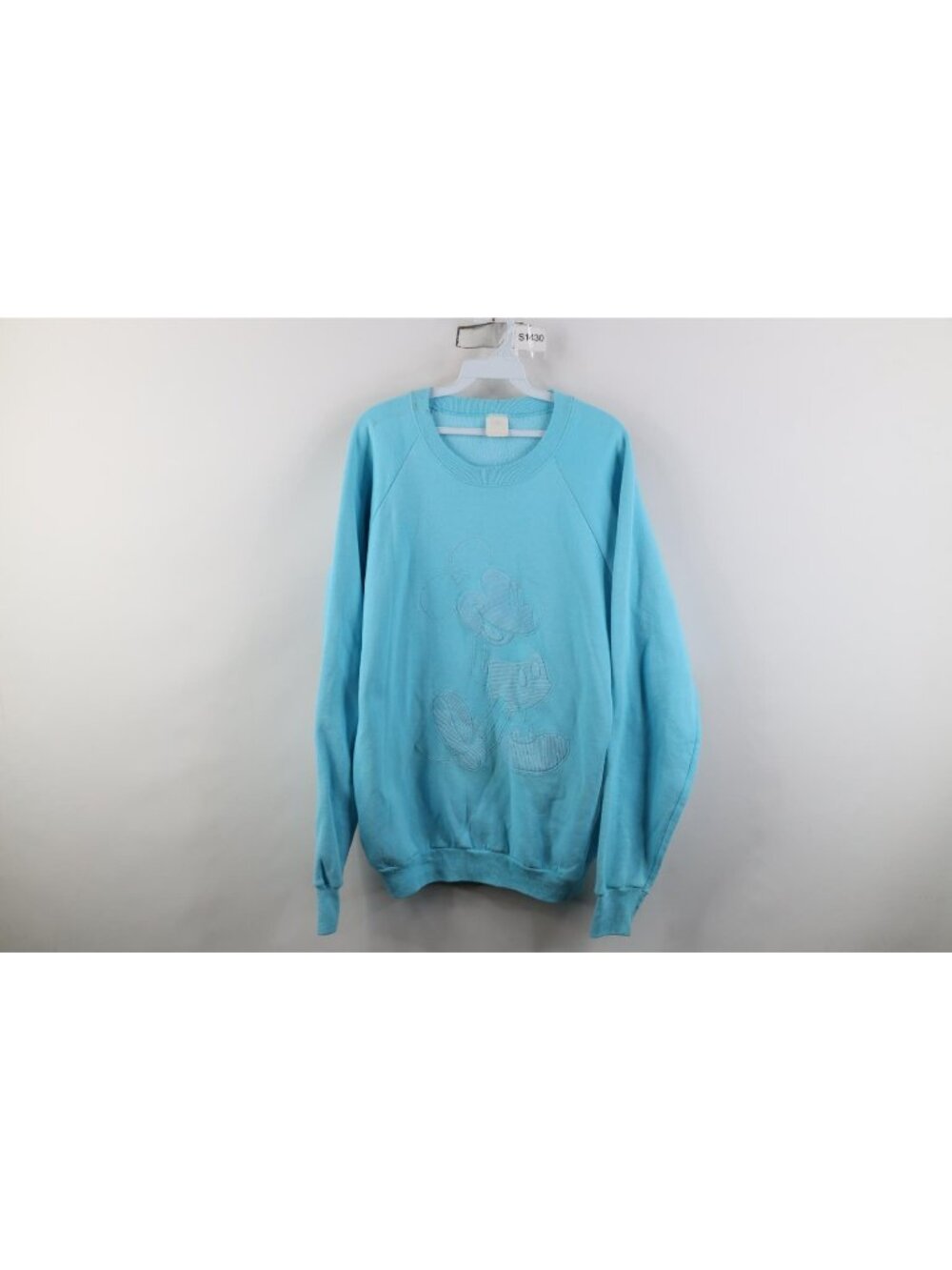 Vintage 90s Disney Womens XL Distressed Puff Paint Mickey Mouse Sweatshirt USA